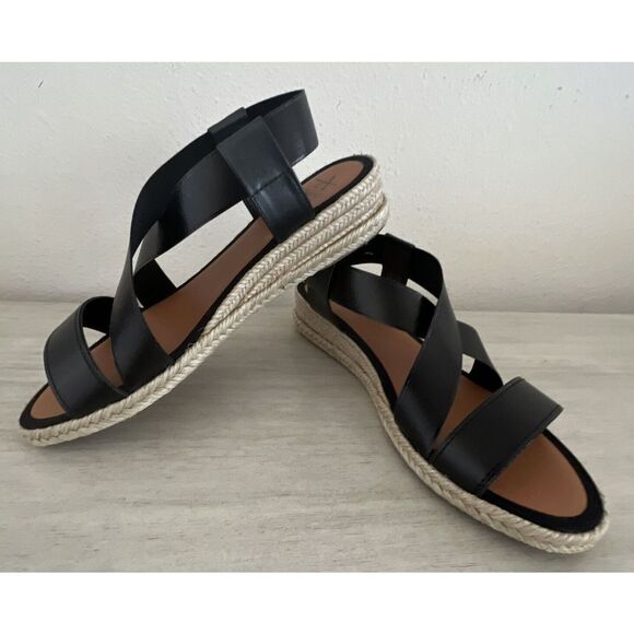 AQUATALIA Women Sz 7 Maggie Leather criss cross espadrille sandal w/dustbag $180 - Picture 4 of 16